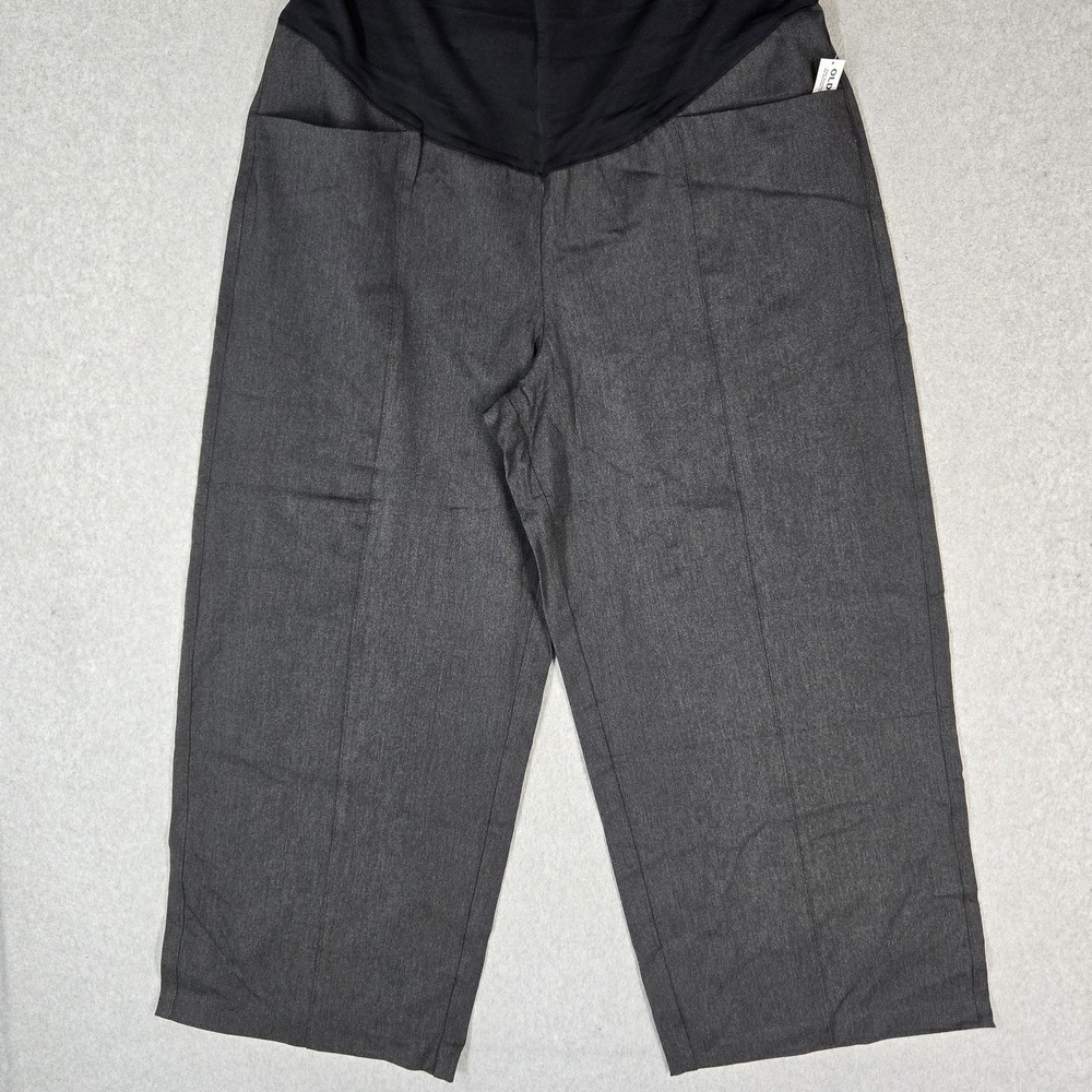 Old Navy Women Pants XXL Gray Maternity Pants Wide-Leg Rollover Waist Stevie
